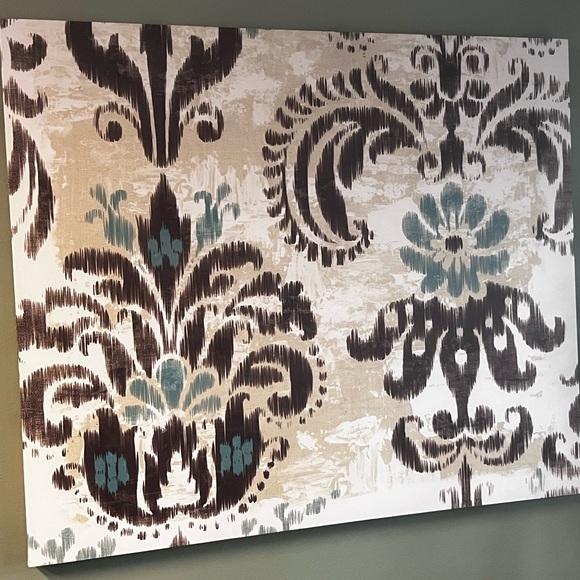 Large (5’) canvas wall art (brown, teal, turquoise) - Picture 1 of 2